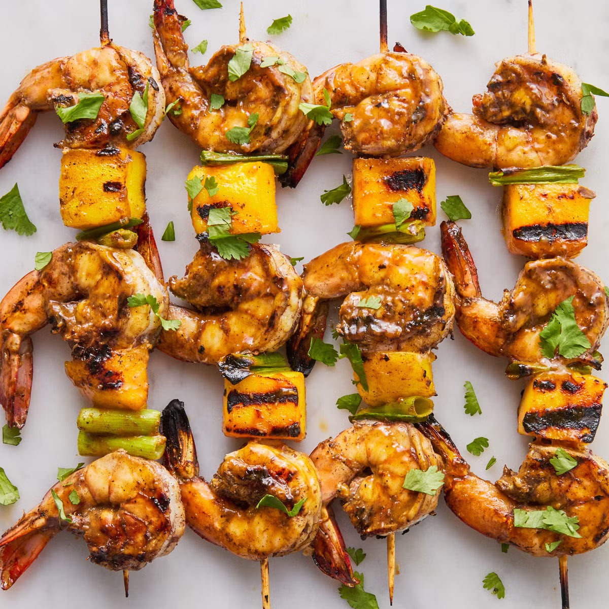 Grilled Shrimp & Mango Skewers