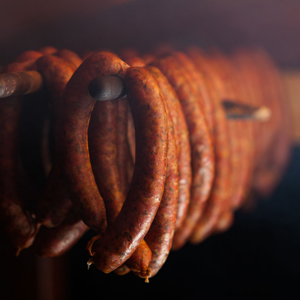 Texas-Style Smoked Sausage with Mesquite Wood